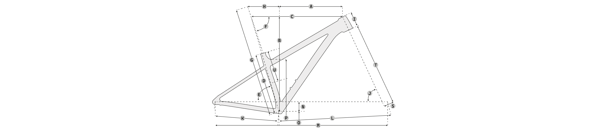 Jalgratas Nukeproof Tracker Comp CUES 1x10 (XS), Racing Red – geometry drawing
