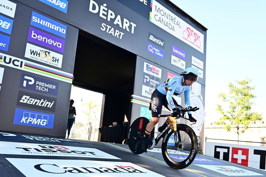 MONTREAL, CANADA - SEPTEMBER 22 :  Decruyenaere Yana (BEL) during the Women Junior Individual Time Trial of the 2026 UCI Road World Championships 93th edition an UCI World Championships cycling race of 10.7 km with start in Montreal and finish in Montreal on September 22, 2026 in Montreal, Canada, 22/09/2026 ( Photo by Peter De Voecht / Photonews