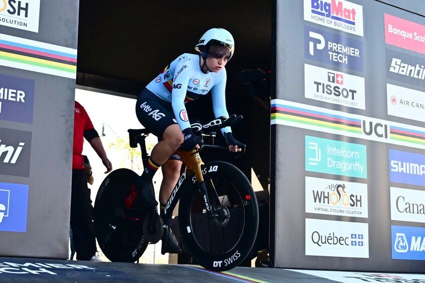 MONTREAL, CANADA - SEPTEMBER 22 :  Decruyenaere Yana (BEL) during the Women Junior Individual Time Trial of the 2026 UCI Road World Championships 93th edition an UCI World Championships cycling race of 10.7 km with start in Montreal and finish in Montreal on September 22, 2026 in Montreal, Canada, 22/09/2026 ( Photo by Peter De Voecht / Photonews
