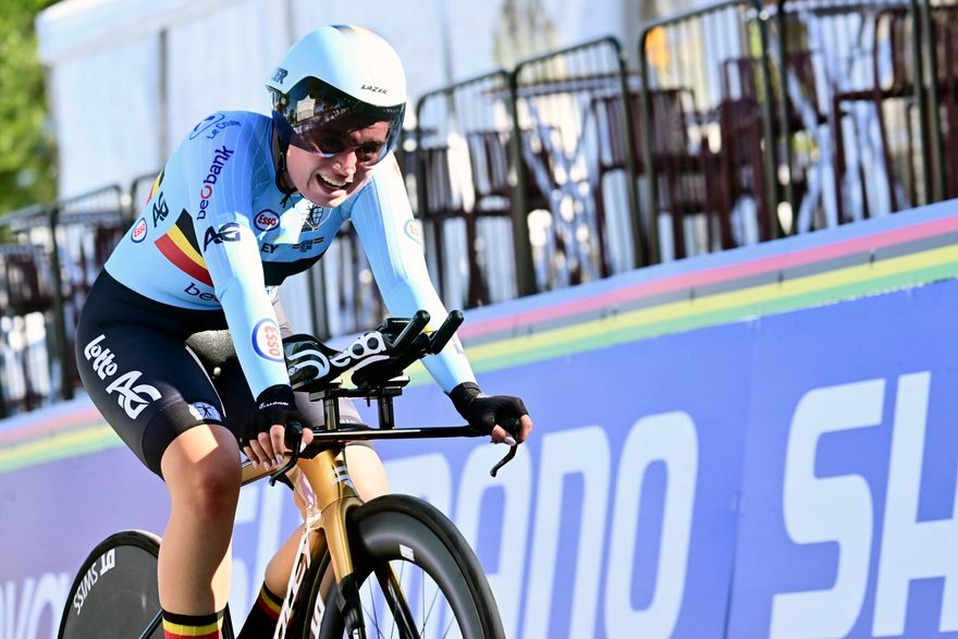 MONTREAL, CANADA - SEPTEMBER 22 :  Decruyenaere Yana (BEL) during the Women Junior Individual Time Trial of the 2026 UCI Road World Championships 93th edition an UCI World Championships cycling race of 10.7 km with start in Montreal and finish in Montreal on September 22, 2026 in Montreal, Canada, 22/09/2026 ( Photo by Peter De Voecht / Photonews
